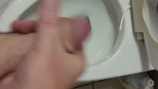 Jerking in public restroom