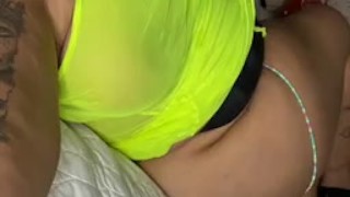 Fat Redbone Bitch Gagging On Her Pink Dildo 