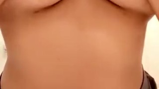 Big Tittied Ebony College Girl Grabs Her Breasts For You 