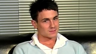 Cute athletic twink Jordon B interviewed before masturbating
