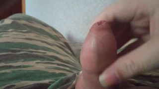 Masturbating small dick and juicy ejaculation