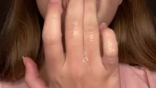 Drooling on fingers 