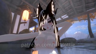 Nude Dragon Girl Face Rides You At Hot Spring White Black Hair Tail Play Sensual POV Lap Dance