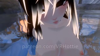 Nude Dragon Girl Face Rides You At Hot Spring White Black Hair Tail Play Sensual POV Lap Dance
