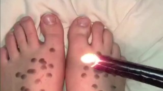 BDSM Teen Plays With Wax