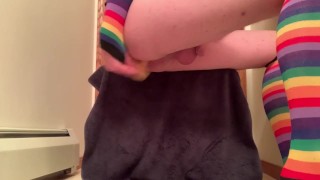 Sissygasm From Hard Fuck With Dildo. 