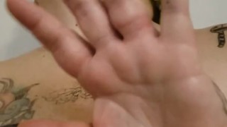 Collared submissive whore pisses her pants.