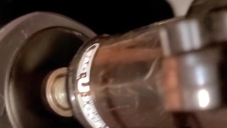 rubber gimp slave restrained in bondage and machine fucked