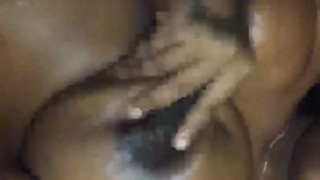 Ebony big titties oily