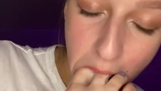 Drool feet worship. Toes licking. Gagging