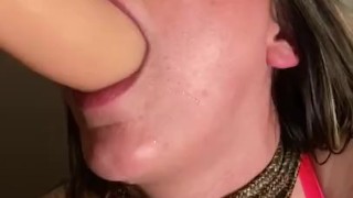 Savanna Sweet tied up With huge dildo in her throat