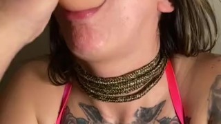 Savanna Sweet tied up With huge dildo in her throat