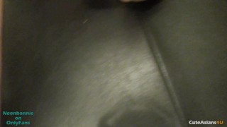 Blue Haired Asian Playing with Sex Toy