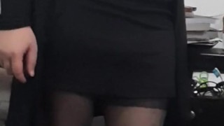 Man dressed as sexy secretary