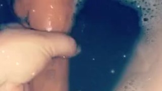 Dirty milf cleans pussy with monster dildo