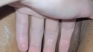 Ebony chick gets fingered by white boy
