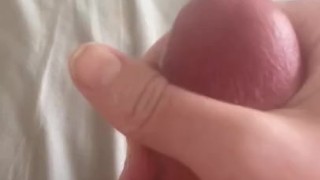 White Boy Jerking Off Huge Cock and Cumming