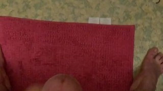 Jerking off hairy white cock!