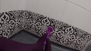 Slutty Foot job In Purple Tights