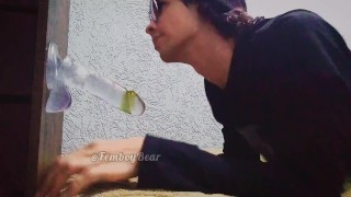 Young Femboy Learning Blowjob and Riding