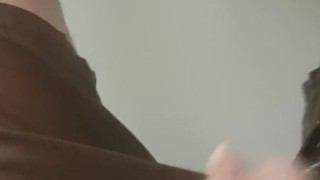 Skater jerk off in shower fully clothed