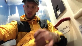 BRITISH SCALLY LAD WANKING ON PUBLIC TRAIN