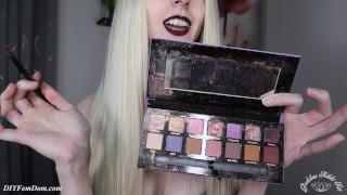 Sissy Makeover: Feminization transformation - Makeup, Wig, Lingerie and Dildo Sucking by Nikki Kit