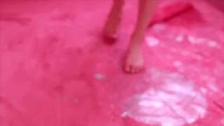 Will VonBolton videos Roxanna Redfoot Hula Hooping Nude in bubblegum pink room