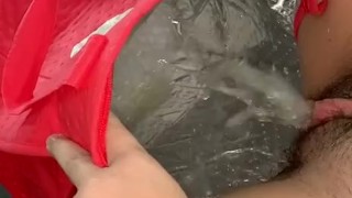 Quick piss in bfs old bag