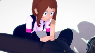 {My hero academia} Ochaco Uraraka loves taking and sucking cock {コイカツ!/ 3D Hentai}