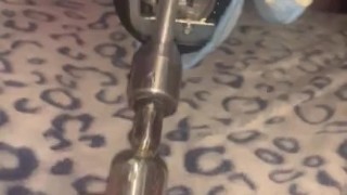 Dad fucks Mom with power tool