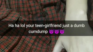 Your school-girl girlfriend cheats you in gangbang at home party! [Cuckold Snapchat Compilation]