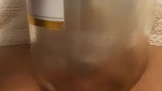 Training my ass with 24oz beer bottle