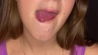  lips licking. Drooling mouth