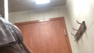 A little Self pleasure in public rest stop 