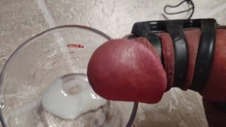 Quick limp dick cum with prostate vibe and bullet on bound cock