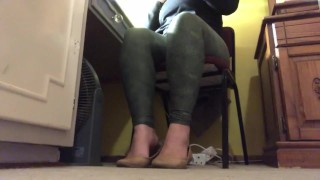candid shoeplay in flats