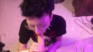 Femboy chokes on cock | Deepthroating | FTM