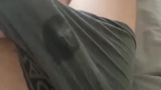 POV cumming through my pants. So horny I didn’t remove underwear. Masturbating my big dick to cum