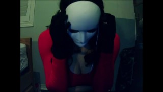 Jane Pt1! Mysterious white mask girl playing with her tits, but who is she?