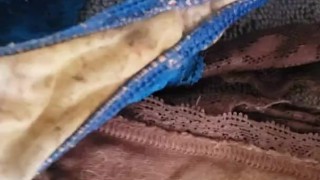 Milking big cock with panties cum on panties