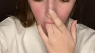 Drool on my feet. Finger gagging 