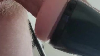 MASSIVE CUMSHOT after fucking tight fleshlight and dirty talk