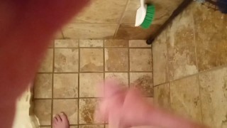 Shower Finish By Unloading All Over The Shower