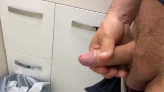 Quick cum at work bathroom