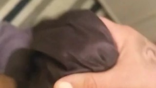 Almost caught jerking off with sister's gf's shorts 