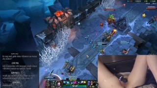 EGirl masturbates while playing League of Legends