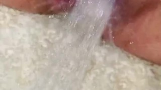 Huge Swollen Clit Cums Hard With Showerhead 