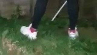 Hot Latina in SEETHROUGH LEGGINGS in the Garden - Best Cameltoe and Thick Booty CANDID
