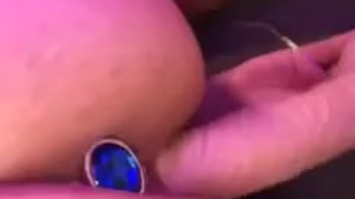 Wet pussy dildo and anal toy fuck